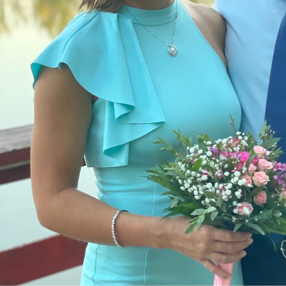 Teal bodycon cocktail dress